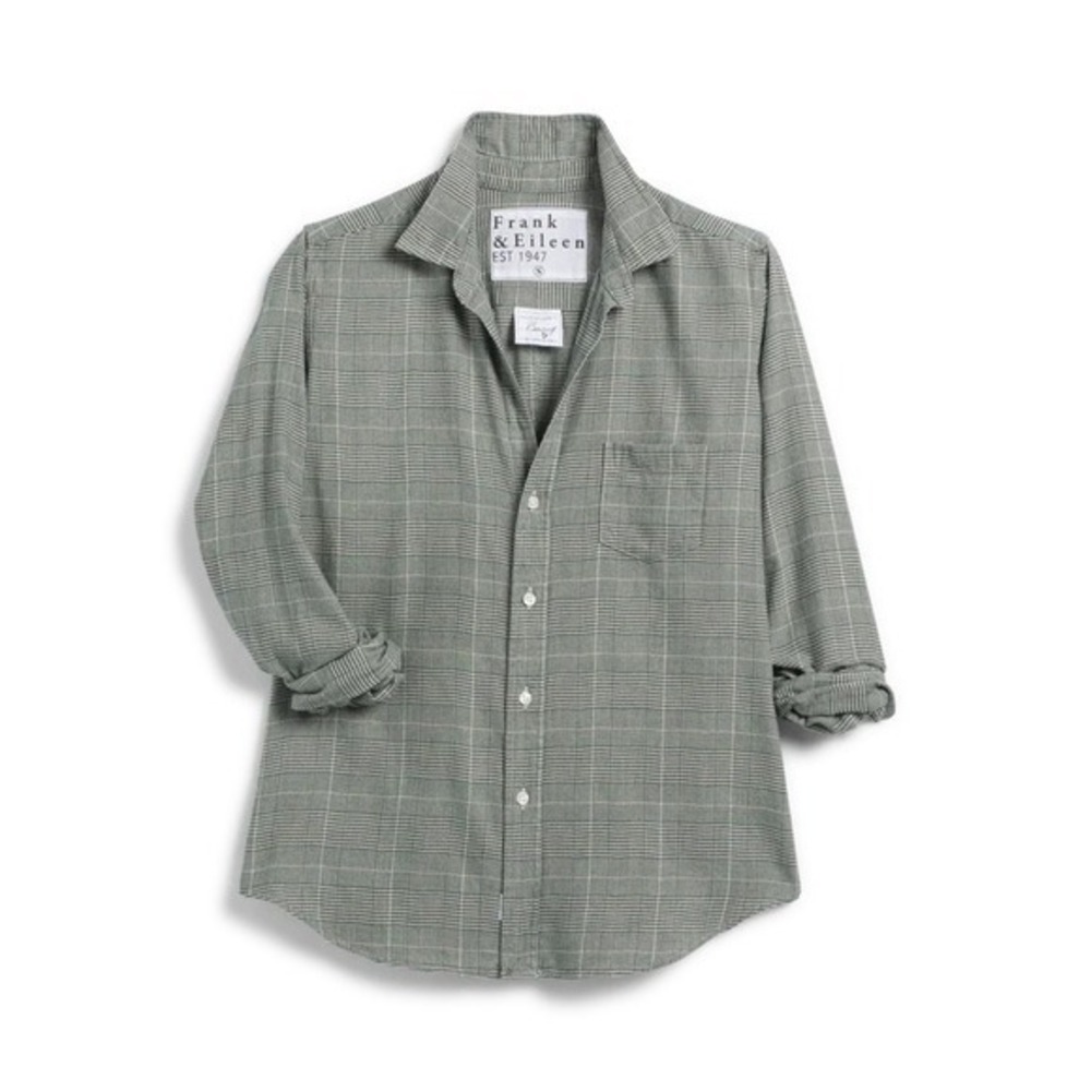 Frank & Eileen Barry Cotton Button Down Shirt Large Plaid
